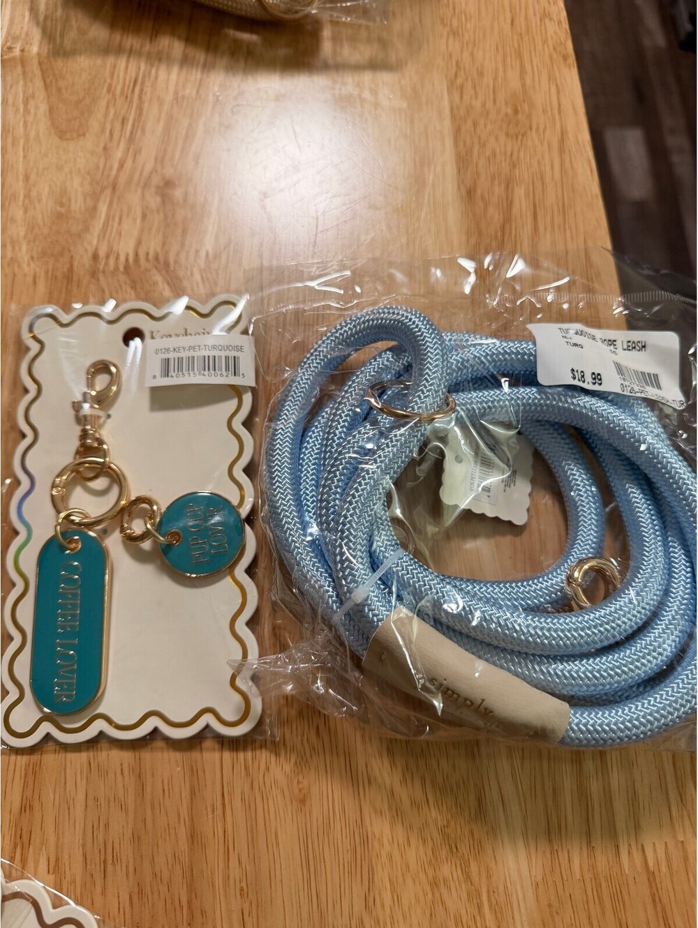 Simply Southern Wagwear Blue Rope Dog Leash with Matching Keychain Tag and Colla